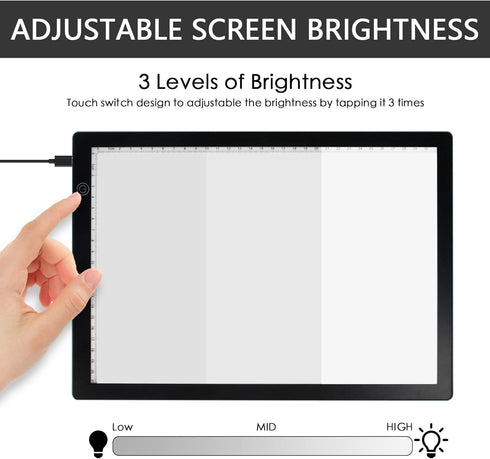 DGODRT A4 3 Slide Viewer Light Box for Scan Old Slide Negative Film Scanning, Artist Sketching, Ultra-Thin Light Box