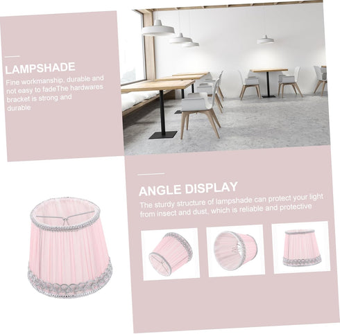 Angoily Fabric Lampshade, Small Lamp Shades For Floor Lamps, European Lamp Shade, Chiffon Pleated Lampshade, Clip-on