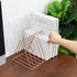 Sooyee 2 Pack Rose Gold Magazine Holder, 9 Slot Desktop File Sorter Organizer, Triangle Bookshelf Decor for Home Office
