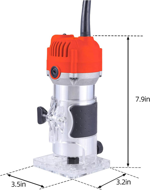 AKYPACH 110V 800W Trimmer 30000R/MIN Router Tool, Compact Wood Router Tool for Woodworking, Electric Hand Compact Edge