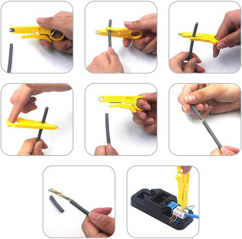 VCE Combo Keystone Punch Down Stand and Mini Wire Stripper Cutter for RJ45/RJ11 Keystone Jack
