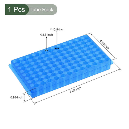 YOKIVE Tube Rack, Double Panel with Lid Plastic Test Tube Rack Holder | Great for 10.5mm, 8.5mm Lab Test Tube(Blue, 96-Sockets)