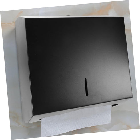 Stainless Steel Bathroom Tissue Holder with Anti-Splash Design Adhesive Paper Organizer for Wall Under-Cabinet Mount