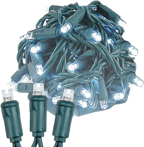 Novelty Lights 25ft 50 LED Pure White Christmas Lights Outdoor/Indoor, 6" Spacing,