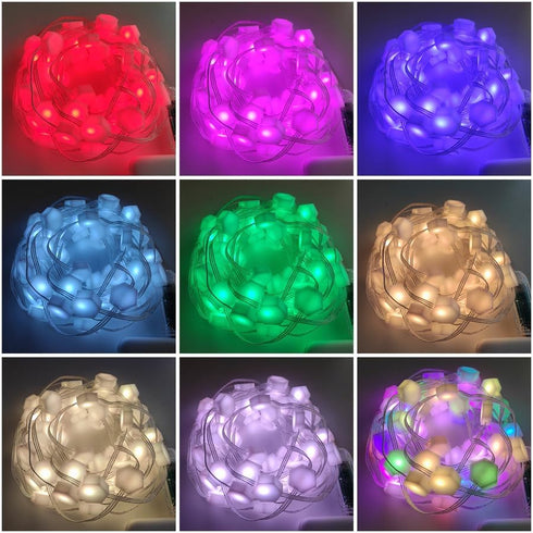 FONTU 32.8FT, 16 8 Smart LED Hexagon String Lights APP & Remote Control RGB Color Changing Lights with Million Colors