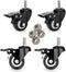 2" Stem Caster Wheels with Safety Dual Locking, 600Lbs Heavy Duty, No Noise Swivel Casters, Set of 4