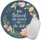 Gaming Mouse Pad with Inspirational Quotes, She Believed She Could So She Did, Vintage Floral Rustic Wood Design