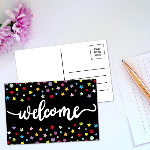 ceiba tree Chalkboard Welcome Postcards - Colorful Welcome to Our Class Cards for Kids Back to School