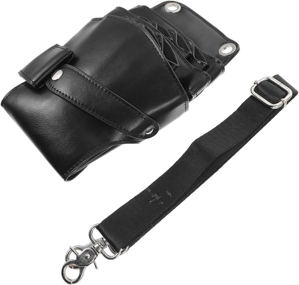 Mikinona Hair Stylist Crossbody Bag Pu Scissors Pouch for Hairdressing Tools Multipurpose