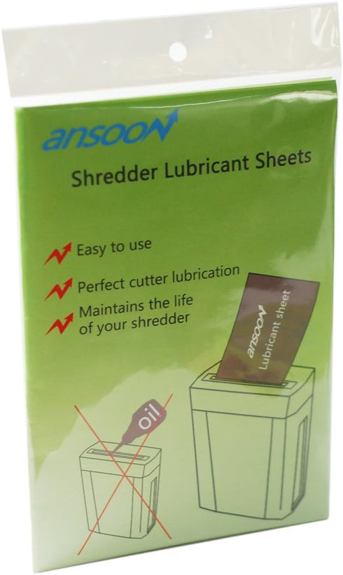Paper Shredder Lubricant Sheets, 12PCS for Sharpening & Lubricating