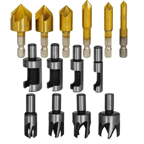Eagles 14-Pack Woodworking Tool Set, 8PCS Carbon Steel Wood Plug Cutter Drill Bit Set