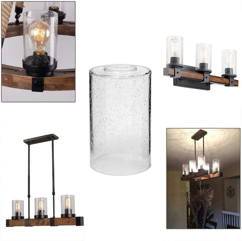 MISUOVERRE 2 pack, 1-5/8-inch 3.5, 5.5 Seeded Glass Shade, Bubble Seeded Glass Lamp Shade Replacement for Light