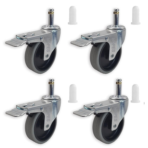 HOPES Utility Cart Caster Wheels Set of 4, Rubber Swivel Casters with