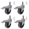 HOPES Utility Cart Caster Wheels Set of 4, Rubber Swivel Casters with