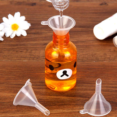 20 Pack Mini Clear Plastic Funnels with 2 Pcs Mini Pipette and Spoon for Filling Small Bottles or Containers