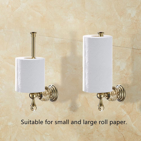 Set 2 WOLIBEER Crystal Gold Toilet Paper Holder Hand Towel Ring Crystal Bathroom Accessories Modern Paper Towel Holder