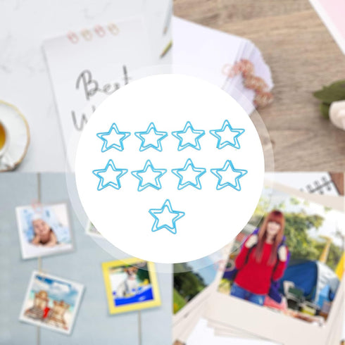 Star Paper Clips, 100pcs Blue Star Paper Clips, Cute Bookmarks for Office School Paper Files Organizing