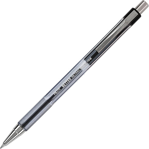 PILOT The Better Ball Point Pen, Refillable & Retractable, Fine Point, Black Ink, Single