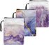 Purple Marble Book Sleeves - Pack of 3 Waterproof Carrying Cases for Hardcover Books, Storage Sleeves for Women Girls
