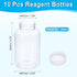 PATIKIL 10 Pcs 300ml Reagent Bottles, PET Wide Mouth Round Bottles with Screw Cap for Lab Water Reagent Liquids Solid Sample Storage Seal, Transparent by PATIKIL