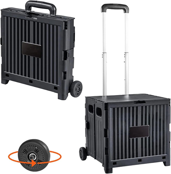 Generic Foldable Utility Cart, 80 lbs Portable Collapsible Rolling Crate with Durable Heavy