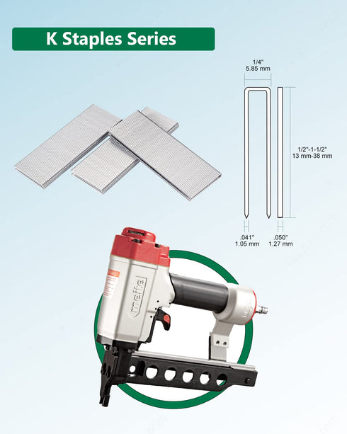 Meite 18 Gauge 1/4-Inch Heavy Duty Galvanized Narrow Crown Staples 1-Inch Length for Electric or Pneumatic Stapler Guns
