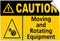Vinyl Stickers Bundle - Safety and Warning & Warehouse Signs, Caution Moving Equipment Hazard - 3 Pack (3.5" x 5")