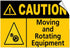 Vinyl Stickers Bundle - Safety and Warning & Warehouse Signs, Caution Moving Equipment Hazard - 3 Pack (3.5" x 5")