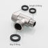 3-way 3/8" and 1/2" Adapter Tee Connector, Stainless Steel 3/8" Water Line T Fitting, Brushed Nickel, 1 PCS.