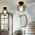 KOONTING Retro Vintage Industrial Flush Mount Ceiling Light, Mini Painting Metal Pendant Light Ceiling Light Fixture