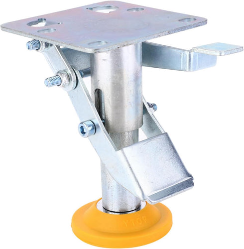 3in Capability100kg/220.46lb(X-75-32-3) Trolley Brake Floor Lock Iron Galvanized Trolley Cart Lock with TPU Pad