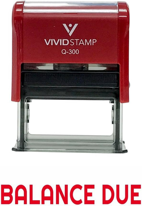 BALANCE DUE Self Inking Rubber Stamp, Red Ink, Large