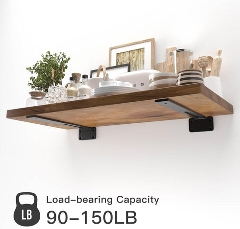 10/12/14 Inch 4-Pack ,1/5'' LEOPO Adjustable T Shelf Brackets Extensible Thick Heavy Duty Floating Brackets