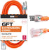Iron Forge Cable 6 ft Lighted Outdoor Extension Cord - 14 Gauge 15 Amp Heavy Duty Power Cords - Orange