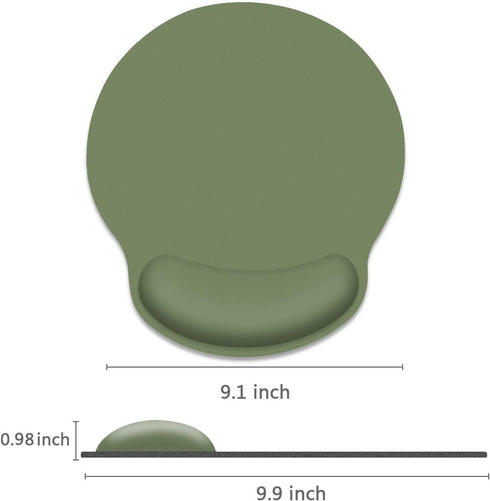 Britimes Green Mouse Pad, Ergonomic Mouse Pad with Wrist Support, Non-Slip Rubber Base for Home Office Gaming