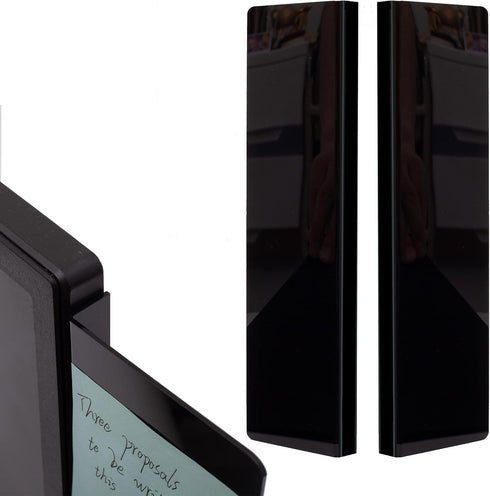 Yocoolfun 2 Pack Black Computer Monitor Memo Board for No Edge Monitors,Monitor Sticky