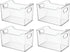 Closet, 4 Pack mDesign Deep Plastic Office Storage Bins with Handles for Organization in Filing Cabinet, or Desk