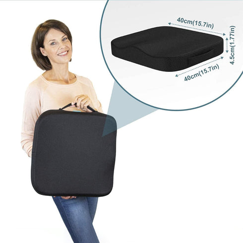Cozy BoSpin Portable Seat Cushion for Office Soft Memory Foam Seat Cushion Non Slip Bottom with Carry Handle,Washable
