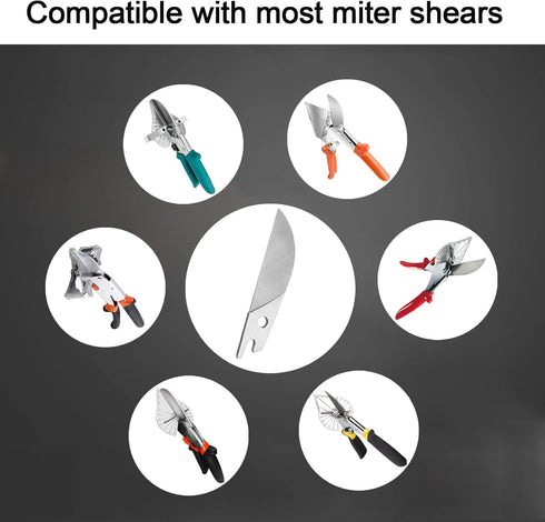 Miter Shears Replacement Blade 3PCS,SK5 Steel Spare Blade for Quarter Round Cutting Tool,Angular Cutting Moulding Blade,3PCS Multifunctional Shoe Cutter Blade,Trunking Scissors Snips Blades by Wonglea