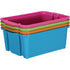 Really Good Stuff Stacking Bins, 14" x 10" x 5 ¾" - 4 Pack, Neon Stackable Storage Bins
