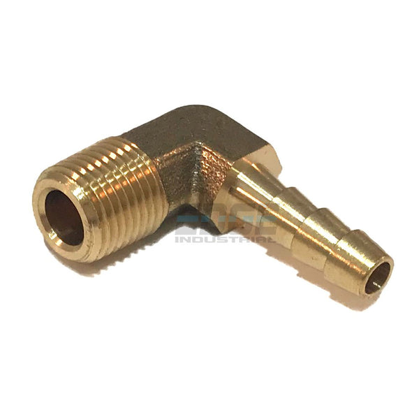 3/16" Hose ID 1/8" Male NPT MNPT 90 Degree Brass Elbow Fitting for Fuel/AIR/Water/Oil/Gas/WOG