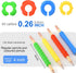 Affrolling 4 Pack Set 4 Textured Silicone Pencil Sleeves Sensory Fidget Grips with Pencil, Quiet Classroom Fidget Toys