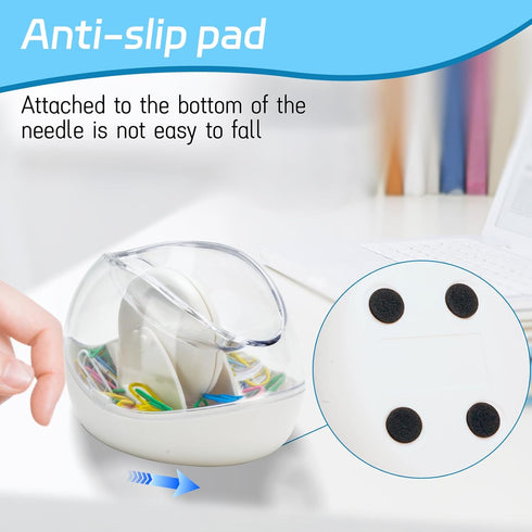 Paper Clip Holder with 100pcs Clips, Magnetic Dispenser Stand for Desk, Unique Non-slip Design