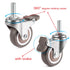 Skelang 4 Pcs 1'' Swivel Threaded Stem Casters, TPE Mute Crib Caster with Brake