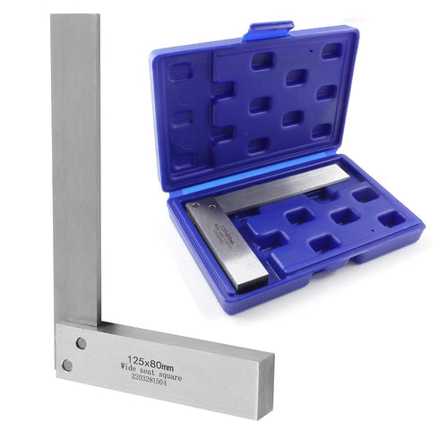 Machinist Square, 5" x 3.2" High Precision Mechanical Steel Square for Woodworking, L-Type Measuring Tool
