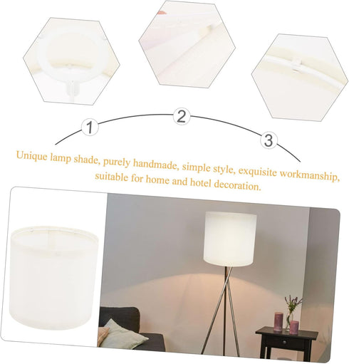 DOITOOL Removable Linen Fabric Light Shade for Table and Floor Lamps - Easy Installation in Gentle Light