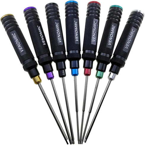 Generic 7 Car/airplane,0.05IN-1/16IN-3/32IN-5/64IN-1.5MM-2.5MM-3.0MM VENOMRC Color Caps Hex Wrencher Hex screwdriver