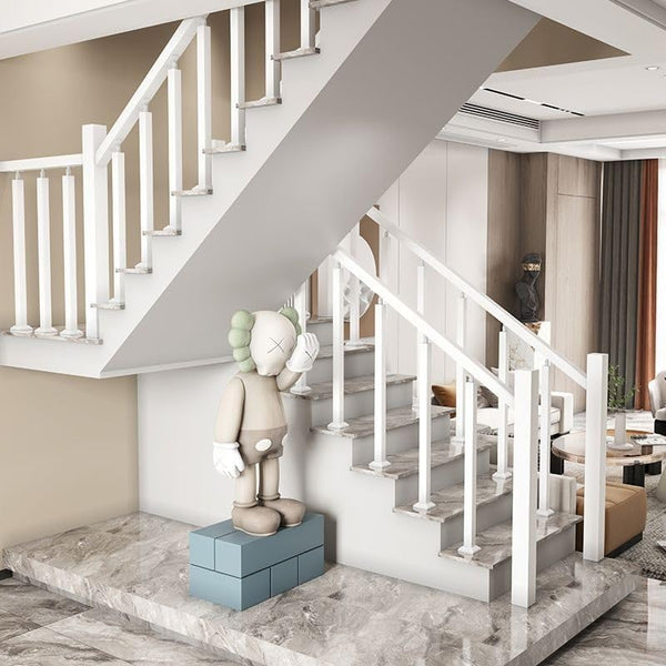 PAUANI Stairs Handrail - Metal Stair Railing, 270 Adjustable Flat Brackets Spindle Post,