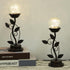 Set 2 Bulb NEEDOMO of Led Table Lamp Bedside Nightstand Lamps, Crackle Glass Ball Led with Bronze Metal Leaf Desk