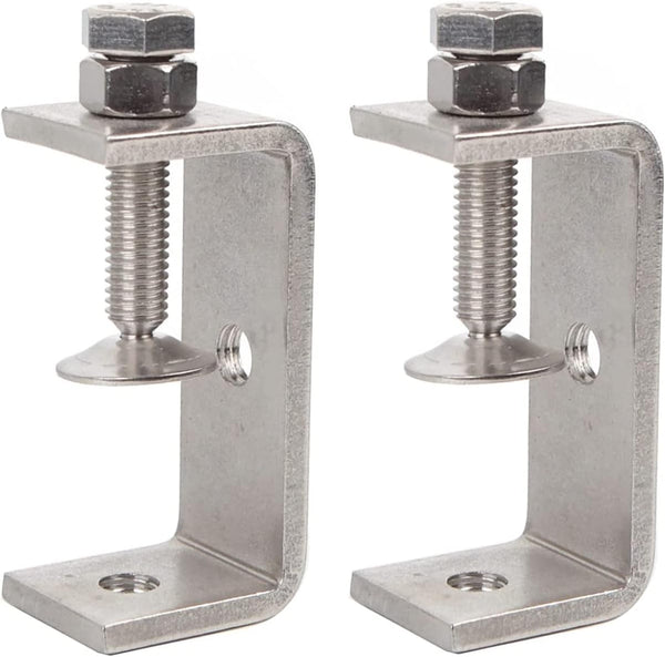 2Pcs 304 Stainless Steel C Clamp 65MM, Heavy Duty Adjustable Wide Jaw Opening C Clamp for Woodworking